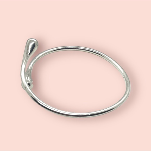 Retro Sterling Silver Bypass Bangle Bracelet + Gift Box - Picture 4 of 10